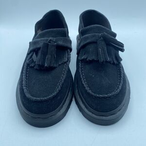 Dr Martens Adrian Mono Loafers Suede Black Adult EU 37 USM 5 Tassels Boho NWOB